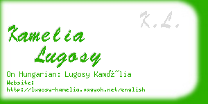 kamelia lugosy business card